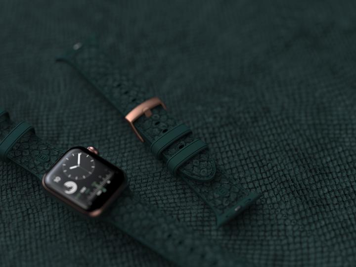Actual product image Njord Jord Watch Strap For (44 mm, 45 mm, Vegan Leather, Salmon leather, Stainless steel fastener)