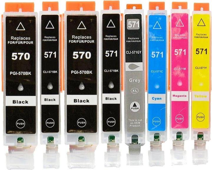 Actual product image Hermex Compatible Canon Pixma MG 7753 Cartridges (M, C, Y, GY, FC, PGBK)