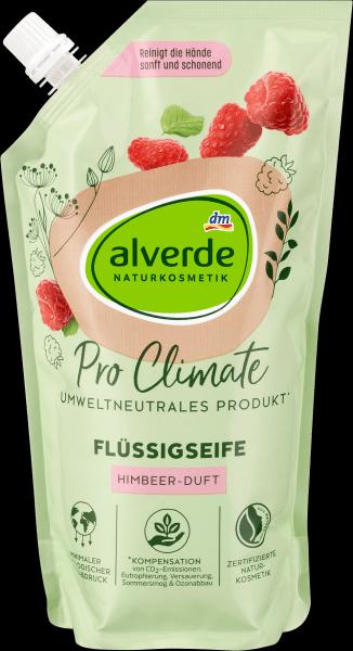 Produktbild dm alverde Pro Climate Flüssigseife Himbeer-Duft Nachfüllpack (Flüssigseife)