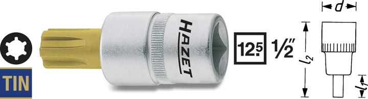 Image du produit HAZET Douille mâle 991-7 ∙ Carré creux 12,5 mm (1/2 pouce) ∙ Empreinte à crénaux Ribe CV ∙ M7