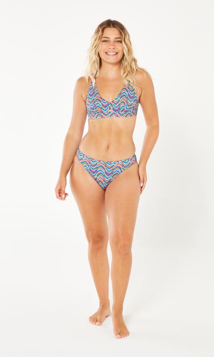 Image du produit Olaian Haut de maillot brassière de surf Femme - Agatha Pandor bleu rose et jaune (80)