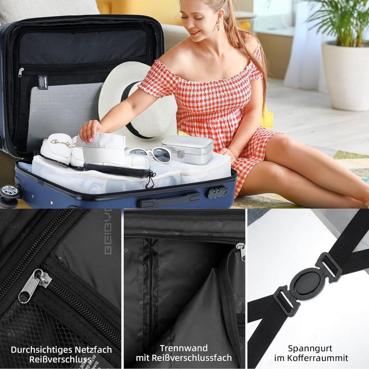 Actual product image Beibye 2066 Hartschalenkoffer mit Zahlenschloss (M (50 - 90l))