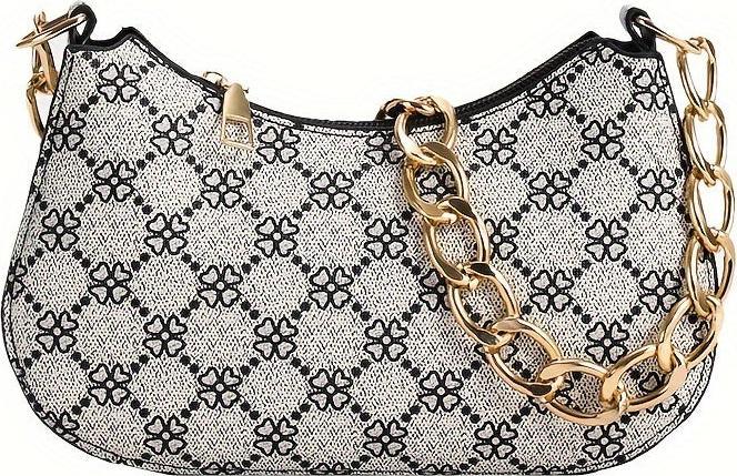 Only-Bags.Store Retro bedruckte klassische Unterarmtasche, einfache Umhängetasche, lässige Handtasche, Shopping