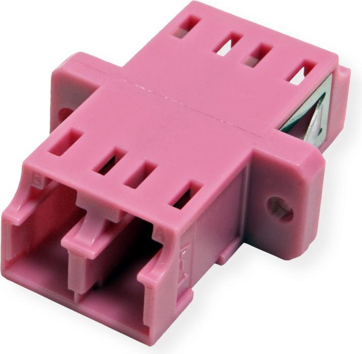 Produktbild EFB Elektronik GmbH Kunststoff Kupplung LC Duplex MM erika-violett, Keramikhülse, LC Duplex Kupplungen im farbigen (S/UTP, CAT8.1, 0.12 m)