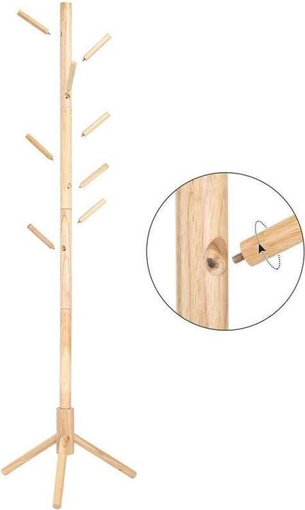Produktbild Vasagle Garderobenständer 8 Haken Nature, Detailmaterial