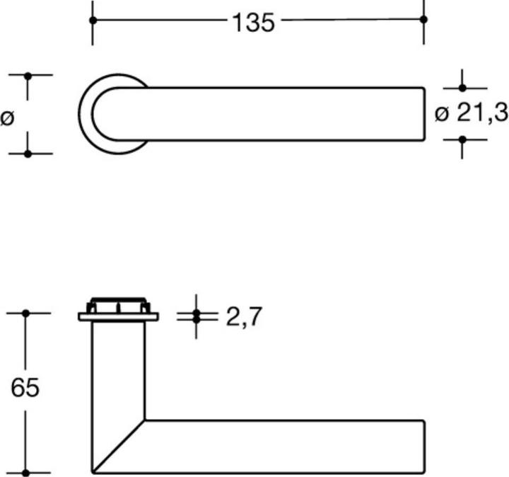 Actual product image Hewi Pair of lever handles 162PCM / 162XAM 99 plastic with mini lever handle rose square spindle 8 mm (Door handle)