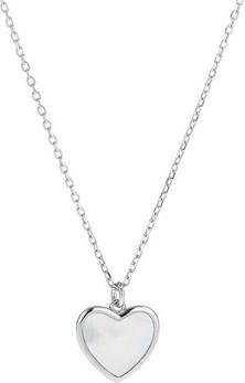 Again Jewelry Delicate silver necklace Heart with mother-of-pearl AJNA0031 (chain. pendant)