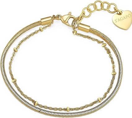 Produktbild Sagapo S'AgapÃµ - Double gold-plated bracelet Chunky SHK24