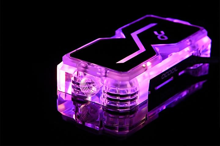 Actual product image Alphacool GPX SLI Connector Dual - Plexi - Addressable RGB - 3 PCI-E Space