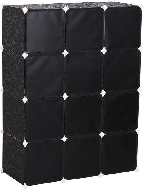 Produktbild Swisshandel24 Kleiderschrank DIY Garderobe Regalsystem Steckregal Würfel Garderobenschrank mit Kleiderstange 2 + 6 (111 x 47 x 145 cm)