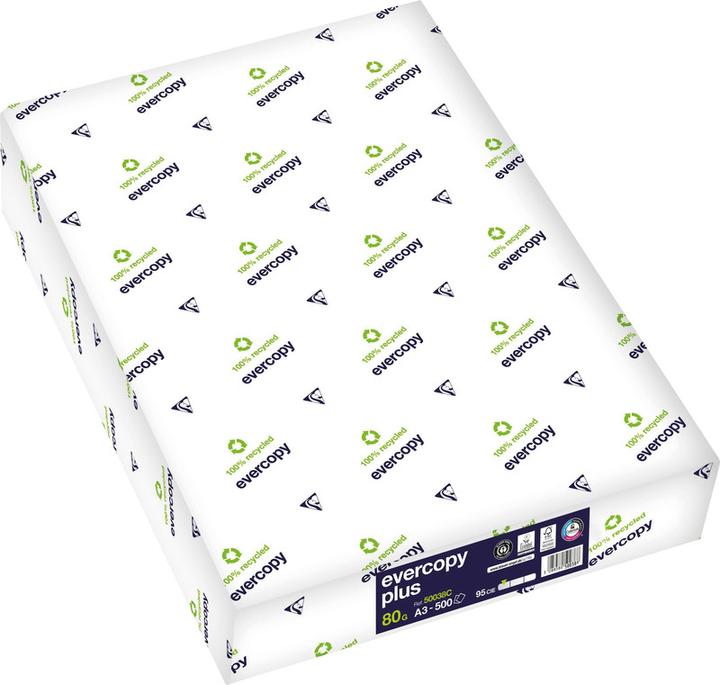 Produktbild Clairefontaine Universalpapier Evercopy Plus Recycling, weiss (80 g/m², 500 x, A3)