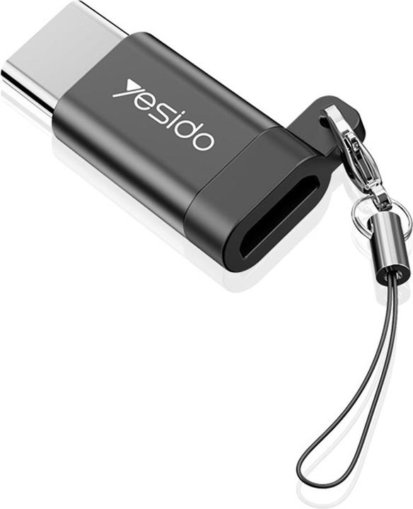 Produktbild Yesido - OTG Adapter (GS04) - Micro-USB to Type-C, Plug & Play, 480Mbps - Black (Micro USB, USB Typ C)