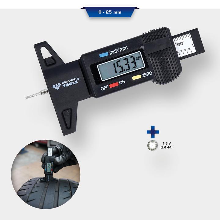 Actual product image Brilliant Tools Digital-depth gauge, 0 – 25 mm (2.50 cm)