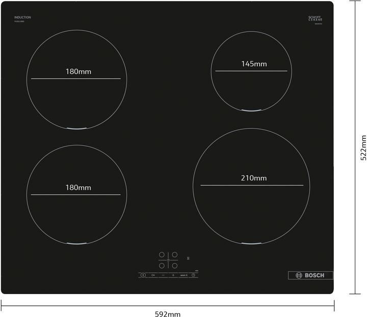 Actual product image zz_ArchivedbyPCD_Bosch Bosch Series 4 PUE611BB5J Cooktop Black Built-in 59.2 cm Induction hob 4 Cooker(