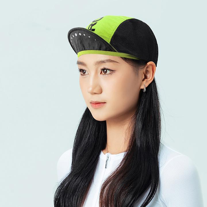 Actual product image Rockbros Cycling Cap with Visor, Helmet Cover - Green (56, 57, 58, 59, 60, 61)