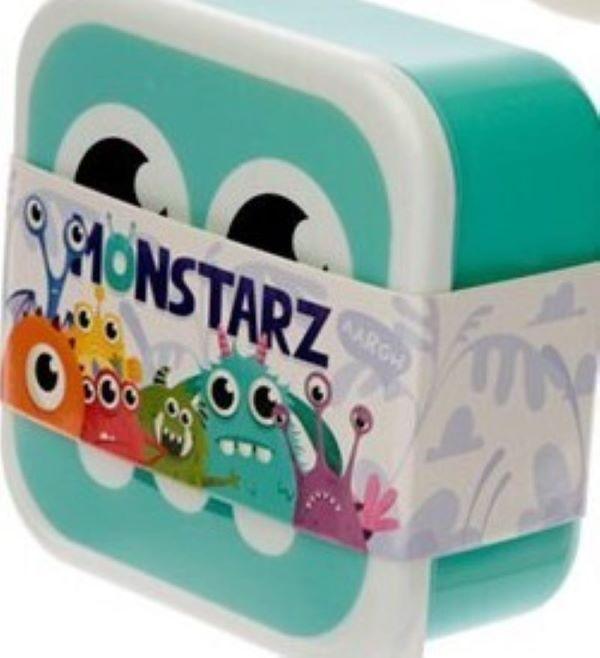 Produktbild Puckator Znüniböxli (3er Set) BPA-frei Zvieriböxli, Lunchböxli, Brotboxen Monstarz Monster Motiv