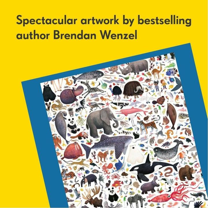 Produktbild Abrams & Chronicle Hello Animals of the World 500-Piece Family Puzzle (Wenzel Brendan, Englisch)
