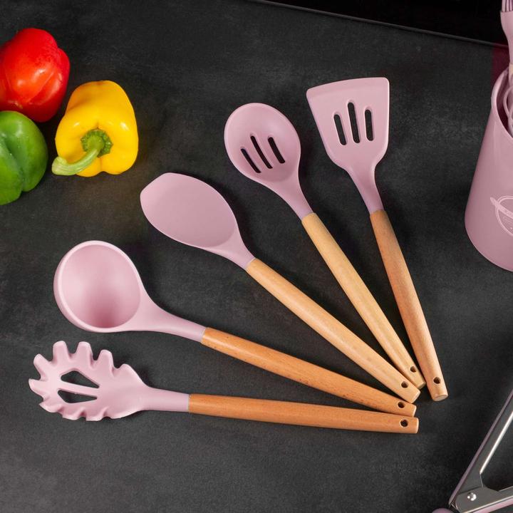 Actual product image Intirilife 12-piece kitchen utensil set with tongs whisk spatula