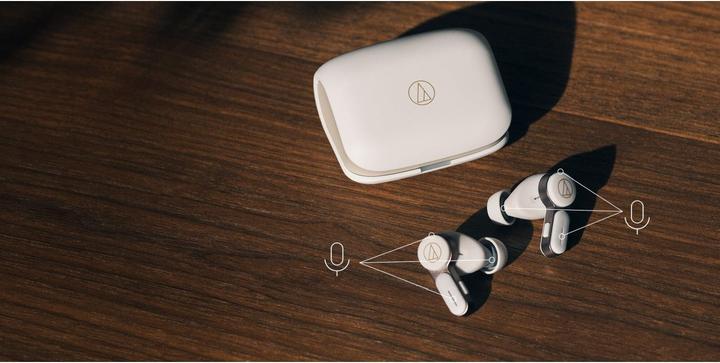 Produktbild Audio-Technica Kompiuterio kolonėlės WIRELESS EARBUDS ATH-TWX7 Baltas (ANC, 6.50 h, Kabellos)