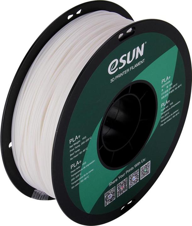 eSUN PLA+ Filament 1.75mm White 1Kg (PLA+, 1.75 mm, 1000 g, White)