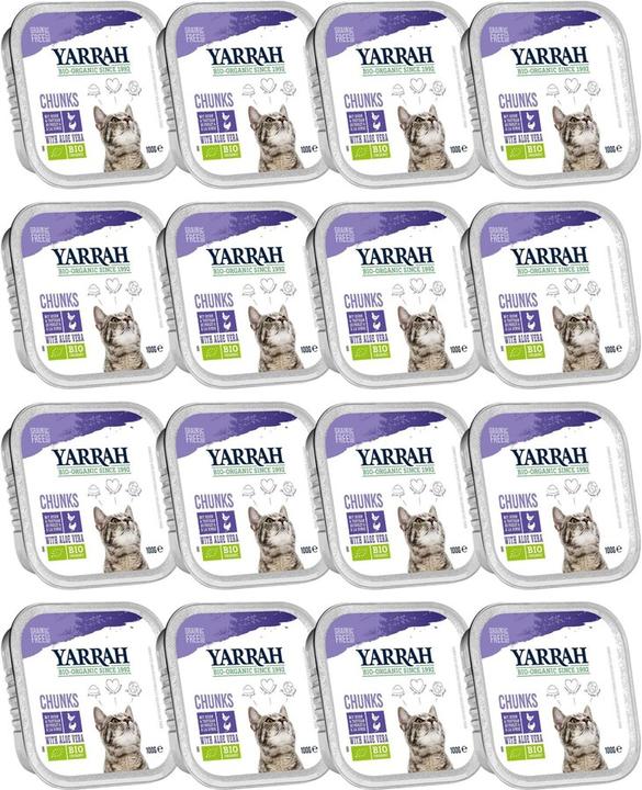 Yarrah Organic Wet Food Chunks with Chicken & Turkey, 16 x 100 g (Adult, 16 pcs., 1600 g)