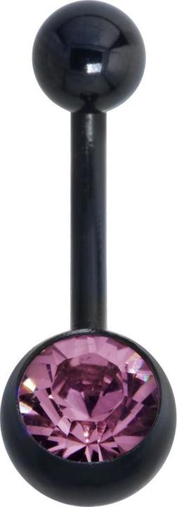 Bijouteria Bauchpiercing (Chirurgenstahl 316L, PVD Beschichtung (schwarz), Zirkonia)