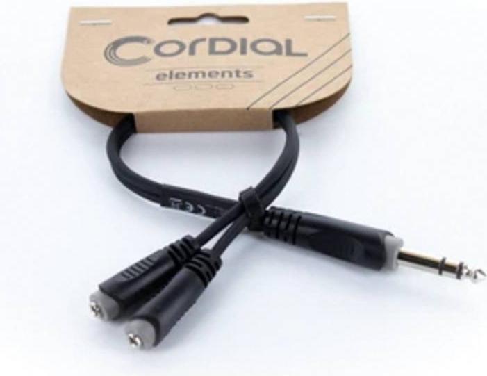 Actual product image Cordial 14886 Klinke Audio Y-Adapter (1x Klinkenstecker 6.3 mm (stereo) - 2x Kli (0.30 m)