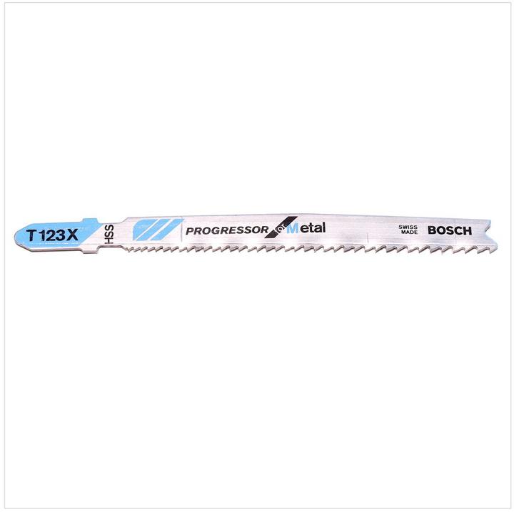 Actual product image Bosch Professional Zubehör PRO Metal thick and thin T123XF jigsaw blade, 100 mm, 5 pcs.