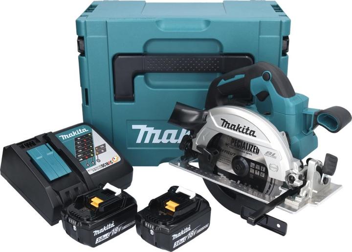 Actual product image Makita DHS 661 RFJ Battery Circular Saw 18 V 165 mm Brushless + 2x Battery 3,0 Ah + Charger + Makpac