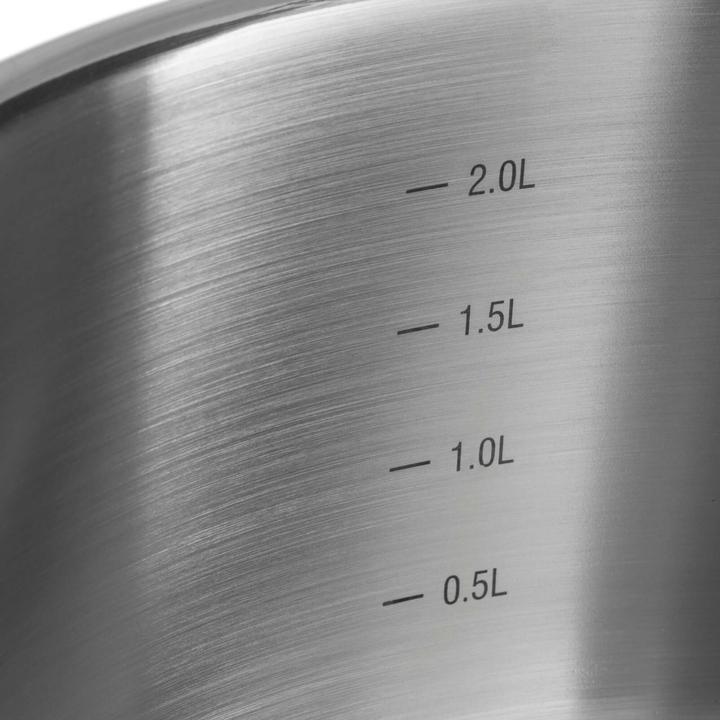 Actual product image KLAMER Topf-Set 5-tlig. mit Glasdeckel, Induktion, unbeschichtetes Edelstahl Profi-Kochtopfset (23.50 cm, Pan set + pot set, Stainless steel)
