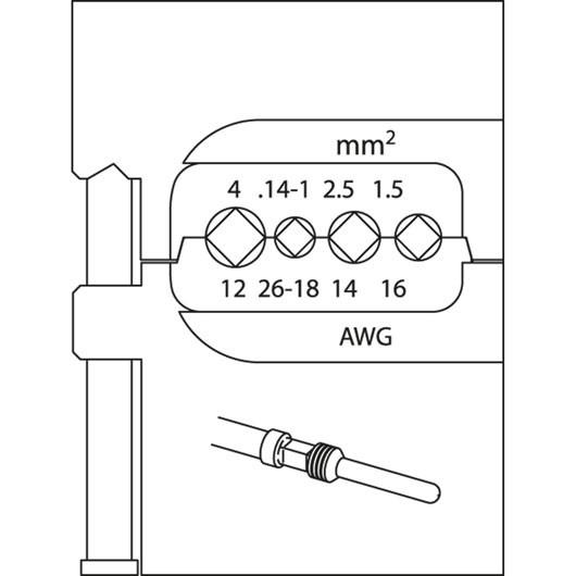 Produktbild Gedore 8140-18 Modul-Einsatz für schwere Steckverbinder 0,14-4mm (75 mm)