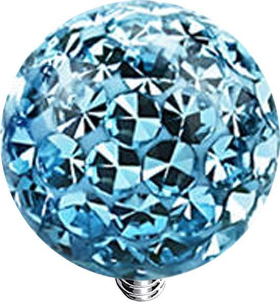 Star Piercing Dermal Anchor Kristall Kugel aqua Epoxy Schutzschicht (ohne Messing, Titan G23)