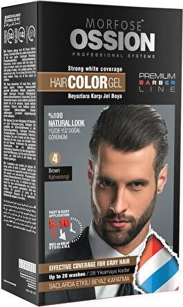Morfose Ossion Premium Barber Line Hair Color Gel Brown (4) (Brown)