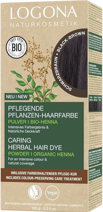 Logona Pflegende Pflanzen-Haarfarbe Pulver Schwarzbraun (101 schwarz intense)