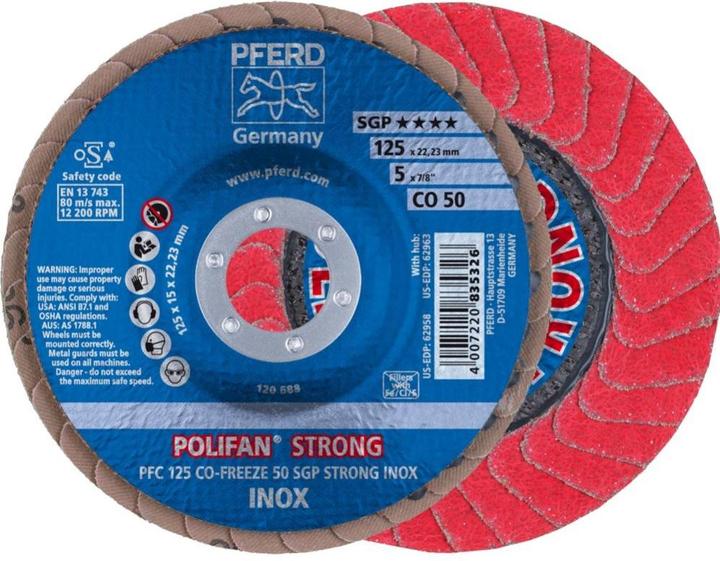 Produktbild Pferd POLIFAN®-Fächerscheibe PFC 125 CO 50 SGP-STRONG-FREEZE/22.23 VPE: 10 (50)