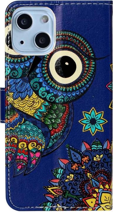 Actual product image Ueli Express iPhone 14 book case case with card holder owl (Apple iPhone 14)