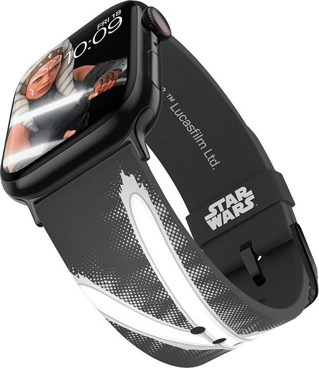 Immagine prodotto Moby Fox Star Wars - Apple Watch Armband 38/40/41/42/44/45/49 mm (The Mandalorian Ahsoka Tano Lichtschwert) (Silicone)