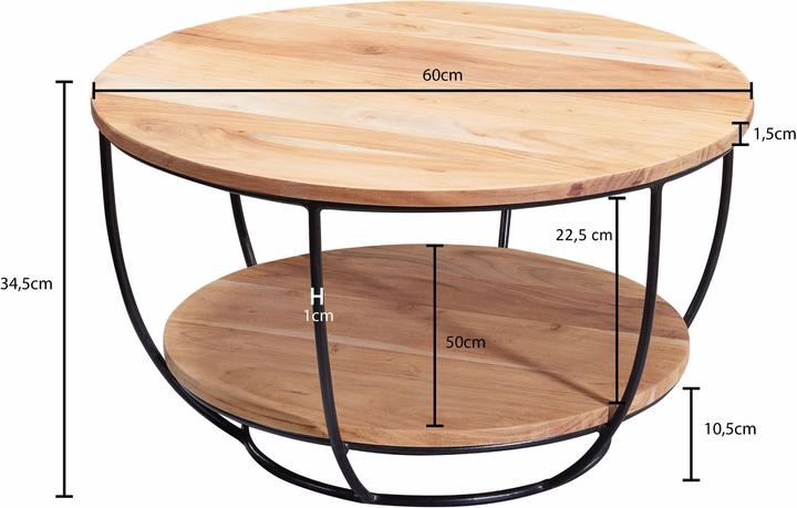Produktbild Wohnling Couchtisch (60 x 60 x 34.5 cm)