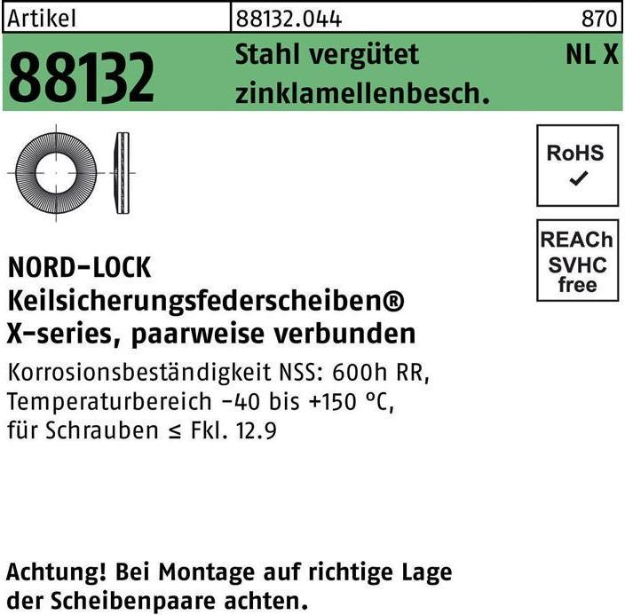Image du produit Nord-Lock Rondelles élastiques coniques NLX20 revêtues de zinc lamellaire (M20)