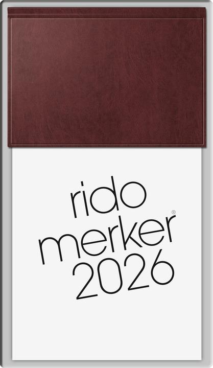 Produktbild rido/id 7035003276 | Vormerkbuch Mod. Merker 2026 | 108201 mm, Kunststoff, dunkelrot (Deutsch)