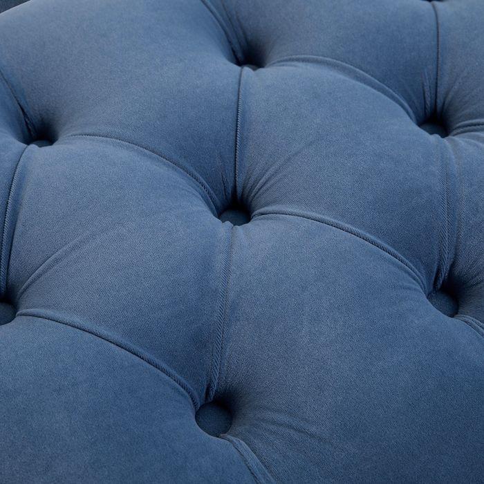 Produktbild Swisshandel24 Sitzbank, Bettbank, Schuhbank mit erhöhten Beine, Schlafzimmer, Samt Blau 118 x 45 x 42 cm (118 cm)