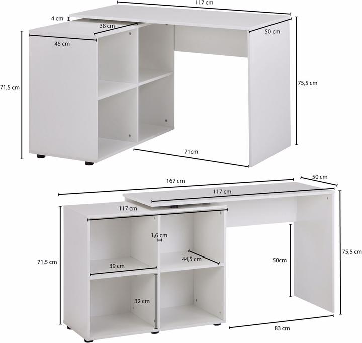 Actual product image Wohnling Corner desk (117 x 88 x 76 cm)