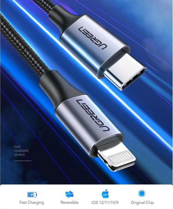 Produktbild Ugreen Lightning zu USB-C 2.0 (1 m, USB 2.0)
