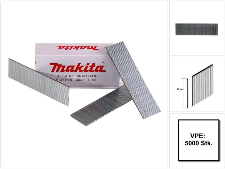 Makita Stauchkopfnagel Brads 35 mm 5000 Stück galvanisiert ( F-31915 ) für Nagler DBN500/AF50