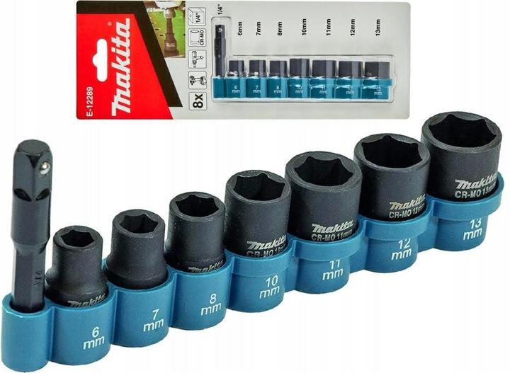 Makita Sets dopsleutels (6 mm, 12 mm, 10 mm, 7 mm, 11 mm, 8 mm, 13 mm)