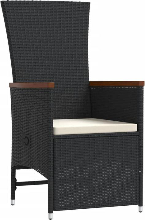Produktbild VidaXL Gartenmöbel Essgruppe Gartengarnitur Sitzgruppe 11tlg Schwarz Poly Rattan (90 cm)