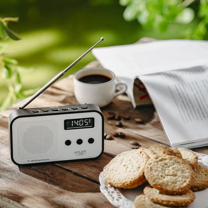 Image du produit Adler Interactive solution | Digital radio PLL AM/FM | AD 1907 | Alarm function | White/Black (AM, PLL, FM, VHF)