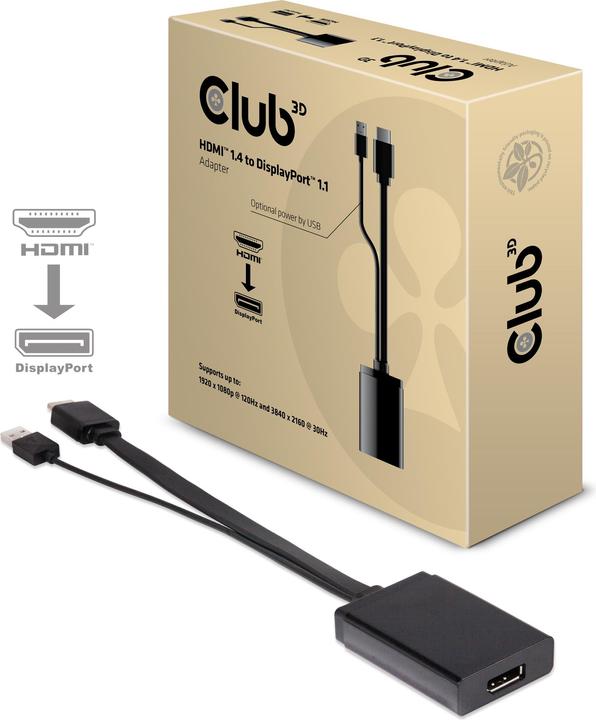 Club 3D HDMI 1.4 to DisplayPort 1.1 adapter (DP, 31 cm)