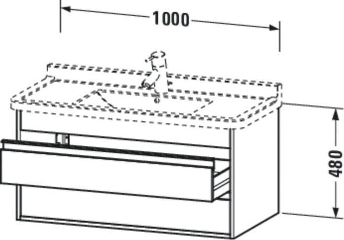 Produktbild Duravit Waschtischunterbau KETHO 465x1000x480mm graphit matt (100 x 46.5 x 48 cm)