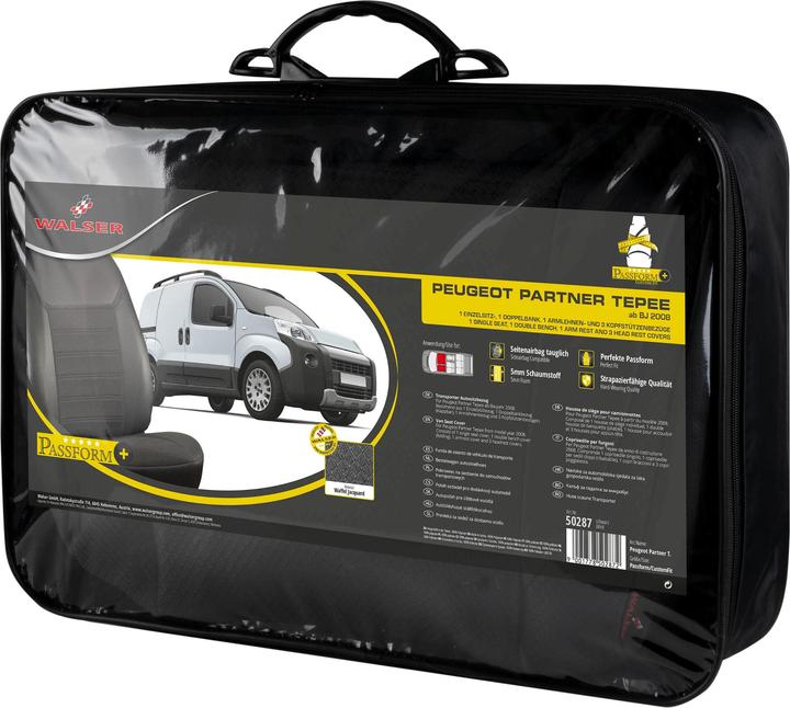 Produktbild Walser Passform Plus Sitzbezüge für Peugeot Partner Tepee ES vorne und DB aus Polyester BJ 2008 - heute